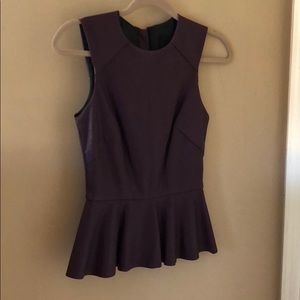 H&M peplum burgundy top size 2